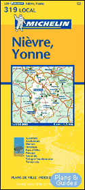 Nivre, Yonne 1/150 000 - carte routire - Landkarte - road map  - - Karten Frankreich - carte di tutta la Francia  - mapa sobre Francia - map of France  - Carte routire 