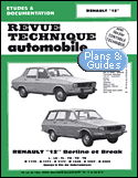 Renault 12 - Revue technique automobile - Renault 12 : berline et break l-ln-tl-tn-tr-ts... (jusqu'a fin de fabication) : avec dossier control